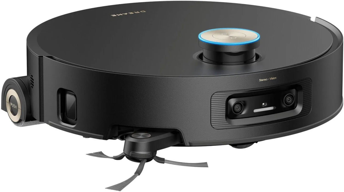 Robotic vacuum cleaner on a white background