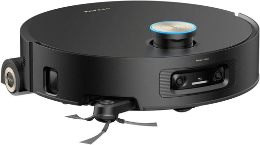 Robotic vacuum cleaner on a white background