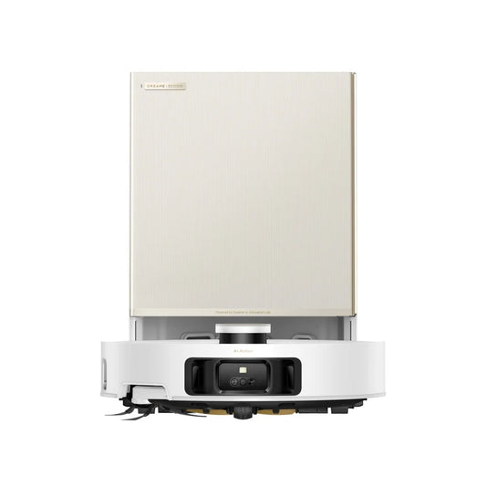 Robotic vacuum cleaner on a white background