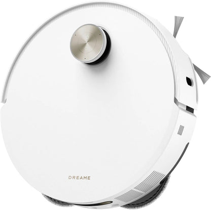 Robotic vacuum cleaner with 'Dreame' branding on a white background