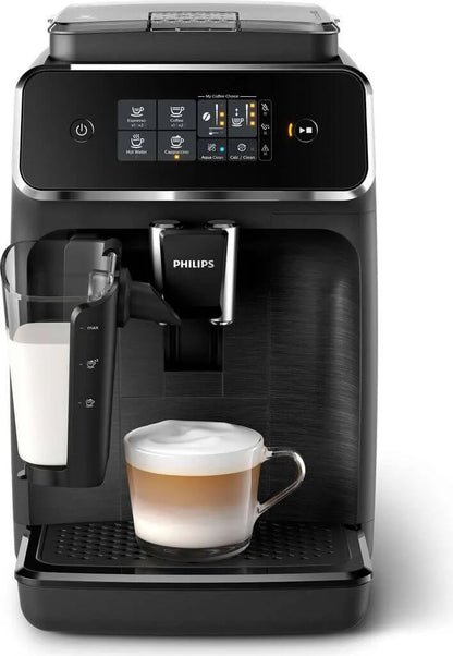 Philips coffee machine with a cup of coffee on a white background